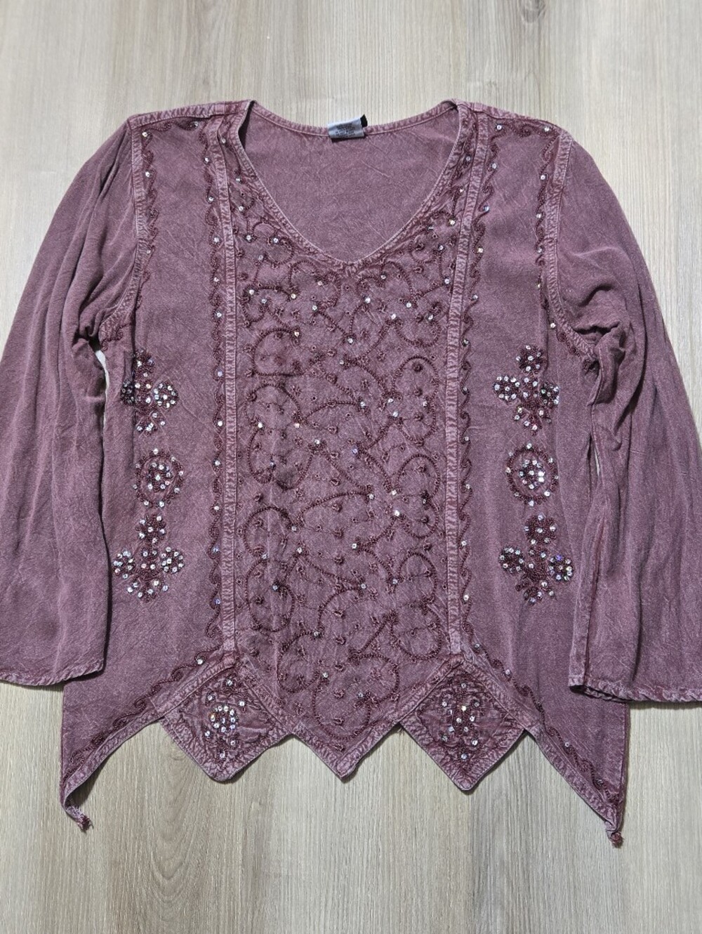 Vintage Mauve Embellished Women’s Tunic